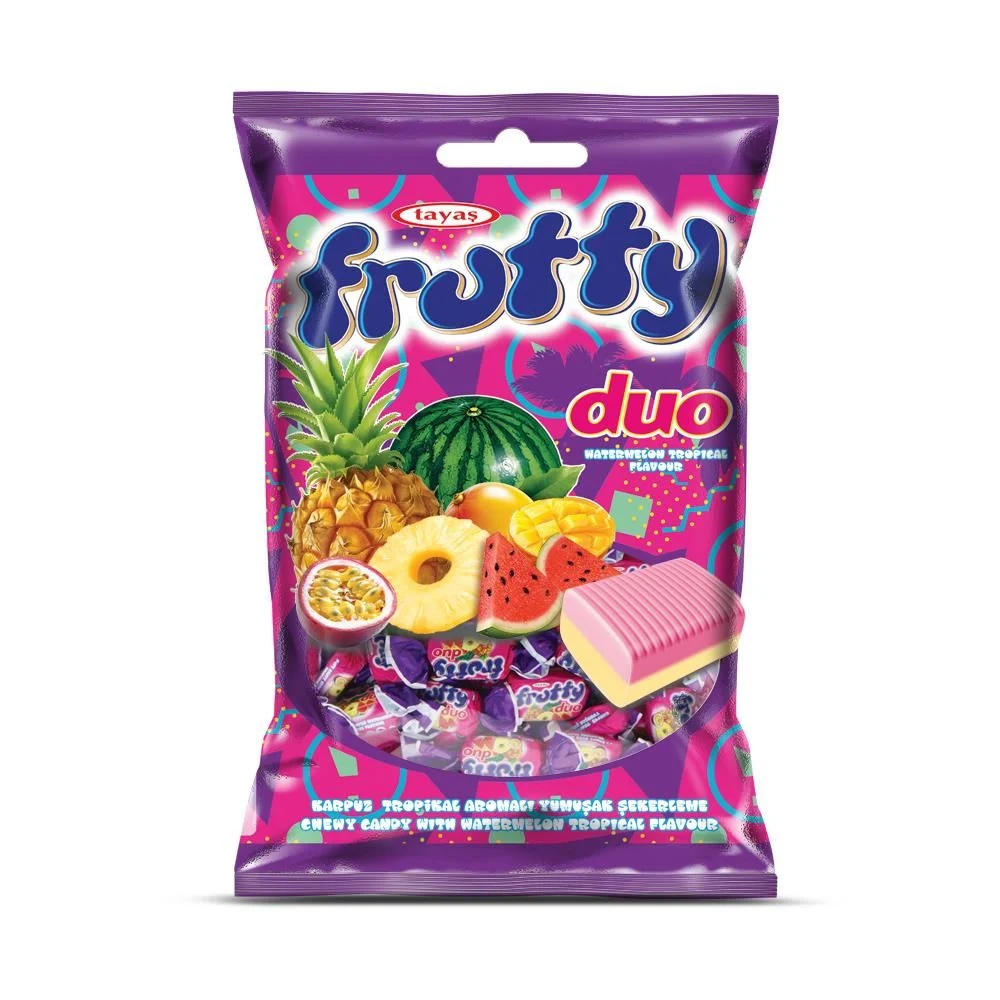 FRUITY DUO Karpuz-Tropikal Aromalı Yumuşak Şeker 1000g (1 Poşet)
