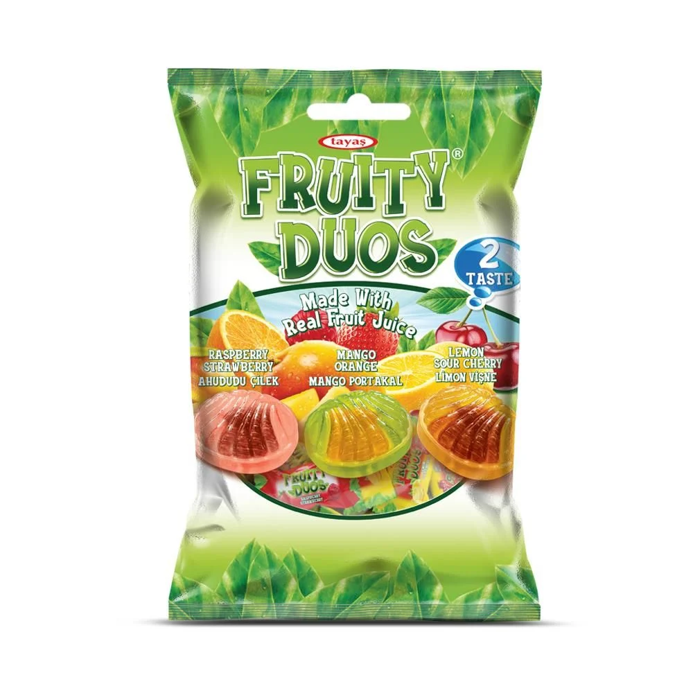 FRUITY DUOS Meyve Dolgulu Sert Şeker 1000g (1 Poşet)